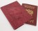 Купить оптом Обложка для паспорта "Хипстер Вест" кожа (3D) цвет бордо