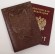 Купить оптом Обложка для паспорта "Хипстер Вест" кожа (3D) цвет коричневый