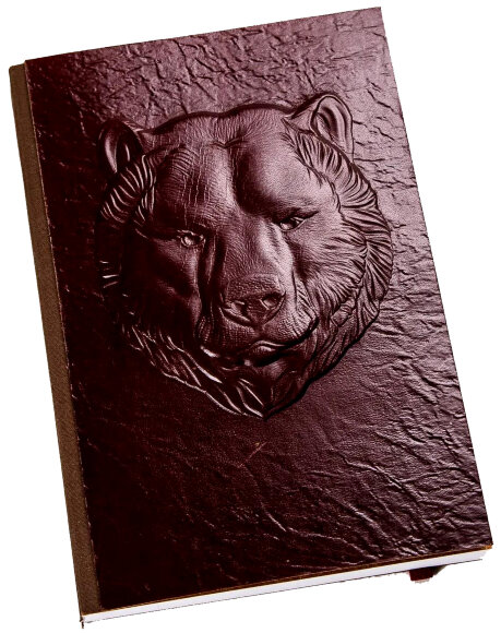 Купить оптом Блокнот для записей "Медведь" кожа (3D)