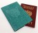 Купить оптом Обложка для паспорта "Хипстер Корги" кожа (3D) цвет бирюза