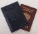 Купить оптом Обложка для паспорта "Хипстер Корги" кожа (3D) цвет синий