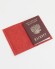 Купить оптом Обложка для паспорта "Цветы Ромашки" кожа (3D) цвет красный