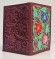 Купить оптом Обложка для паспорта Multicoloured "Цветы Ромашки" кожа (3D) цвет бордо