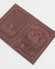 Купить оптом Обложка для паспорта "Герб РФ и Московская Соборная Мечеть" кожа (3D) цвет коричневый