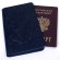 Купить оптом Обложка для паспорта "Хипстер Кролик" (натуральная кожа) синий