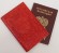 Купить оптом Обложка для паспорта "Хипстер Бульдог" кожа (3D) цвет красный