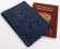Купить оптом Обложка для паспорта "Хипстер Тигруля" кожа (3D) цвет синий