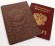 Купить оптом Обложка для паспорта "Хипстер Поросёнок" кожа (3D) цвет коричневый